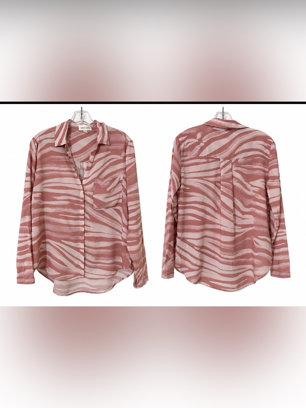 cloth & stone Mauve-Pink Printed Button-Down Shirt - Picture 2 of 6